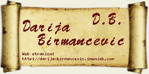 Darija Birmančević vizit kartica